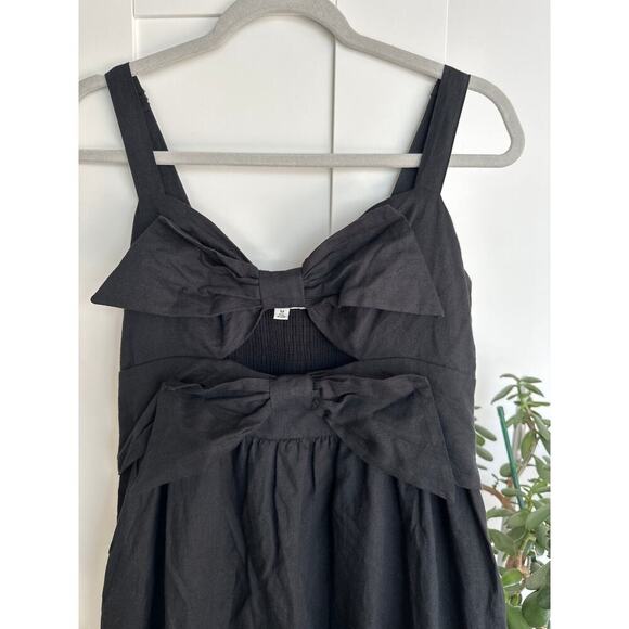CAMI NYC Black Kaylyn Sleeveless Bow Tiered Cutout Midi Dress, Size M, NWOT - Picture 3 of 9